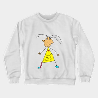 girl with the yellow dress and purple stocking Crewneck Sweatshirt